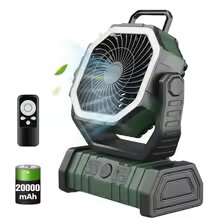 Portable Camping Fan Rechargeable Tent Fan w/ LED Light