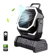 Portable Camping Fan Rechargeable Tent Fan w/ LED Light